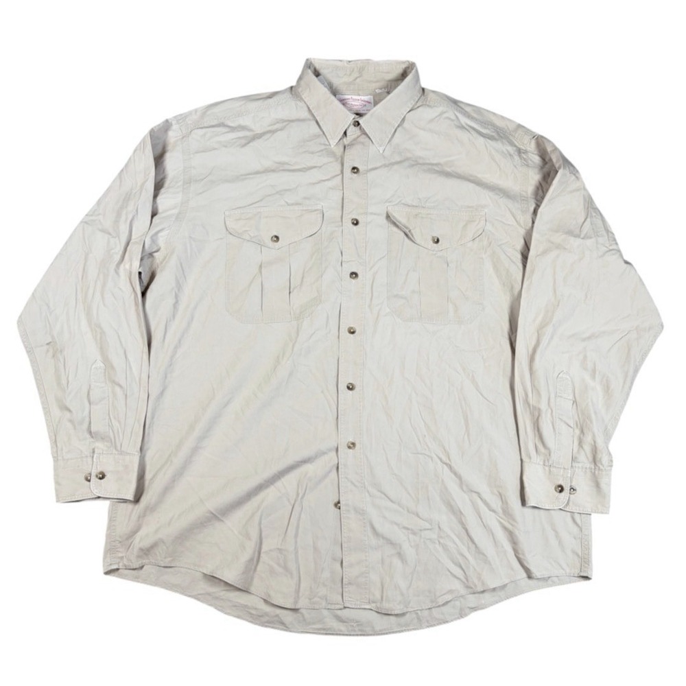 C.C. Filson Vintage Camp Shirt Long Sleeve Made USA Outdoor Safari Fishing 2XL